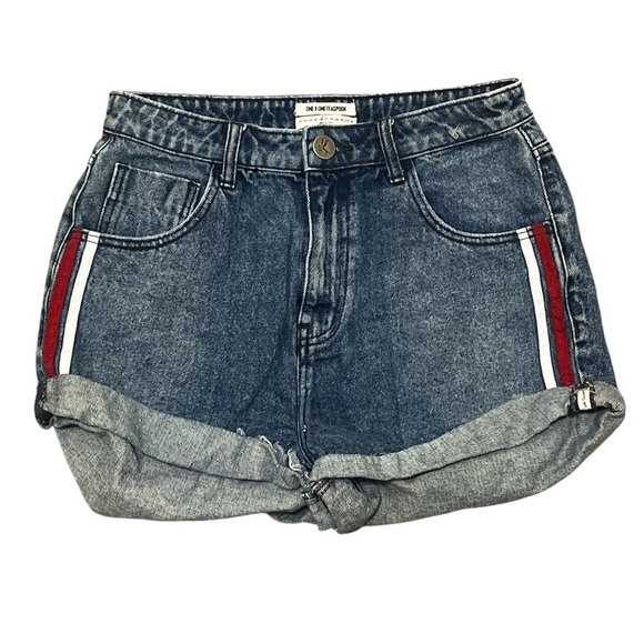 One Teaspoon High Waist Bandit Denim Shorts Size 31 - Picture 4 of 12